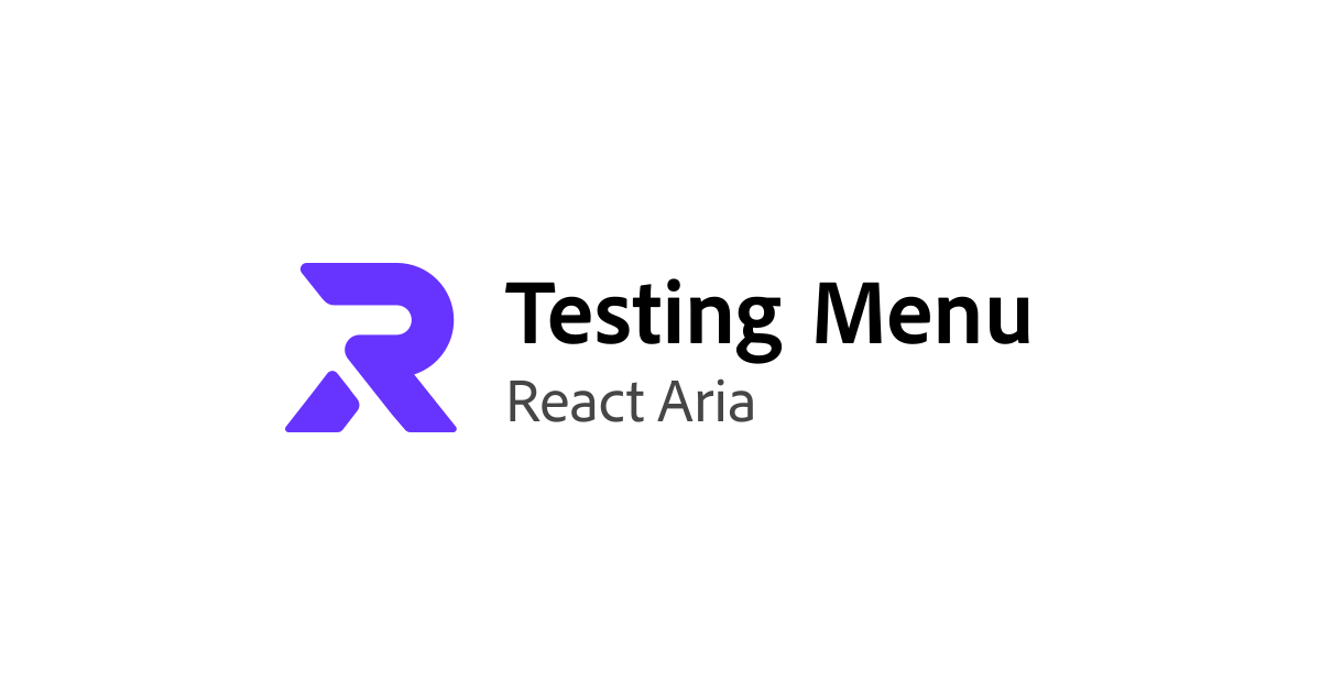 Testing Menu | React Aria